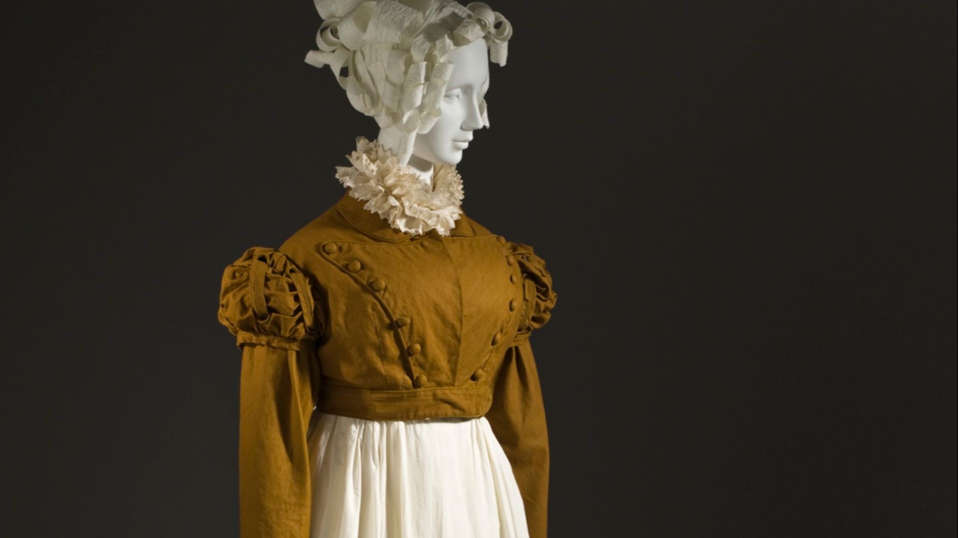 France, circa 1815
Costumes; principal attire (entire body)
Jacket: cotton plain weave; skirt: cotton plain weave with linen net and cotton plain-weave appliqués
Center back skirt length: 41 in. (104.14 cm); Center back spencer length: 13 in. (33.02 cm)