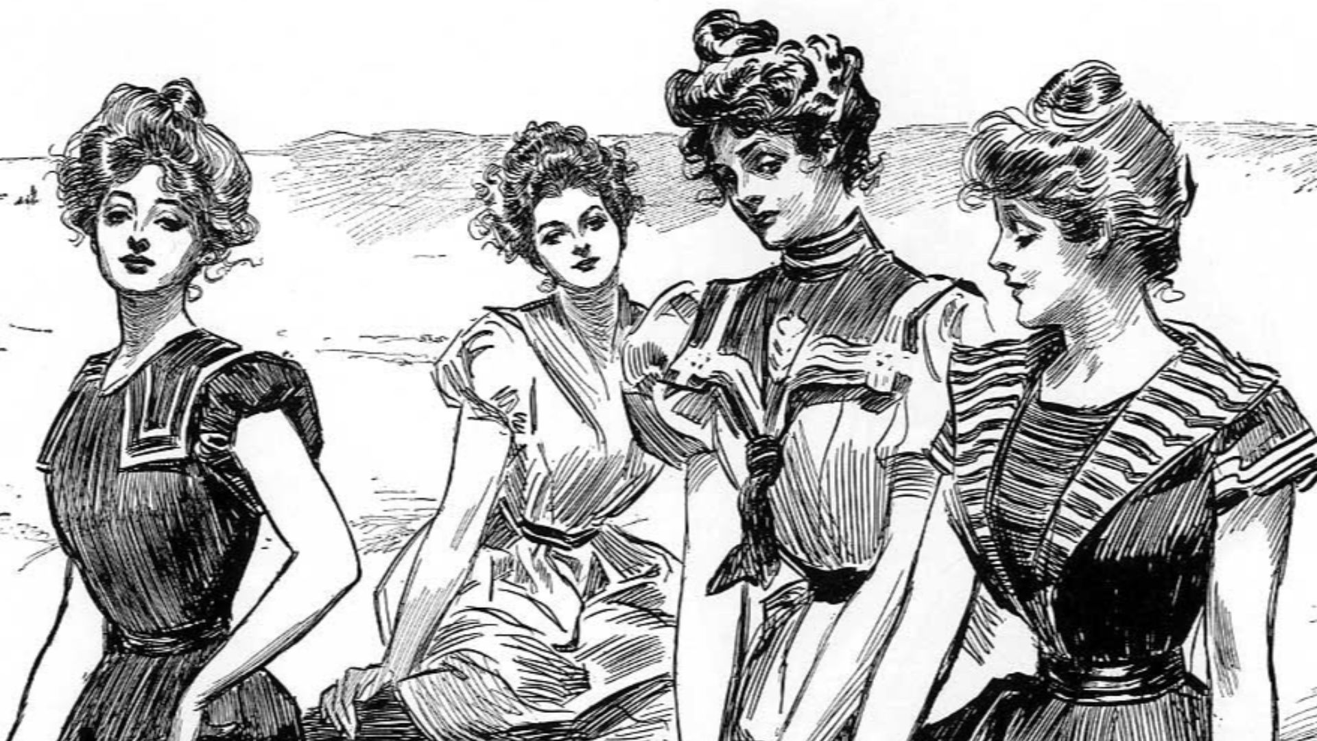 File:Gibson Girls seaside -cropped- by Charles Dana Gibson.jpg
