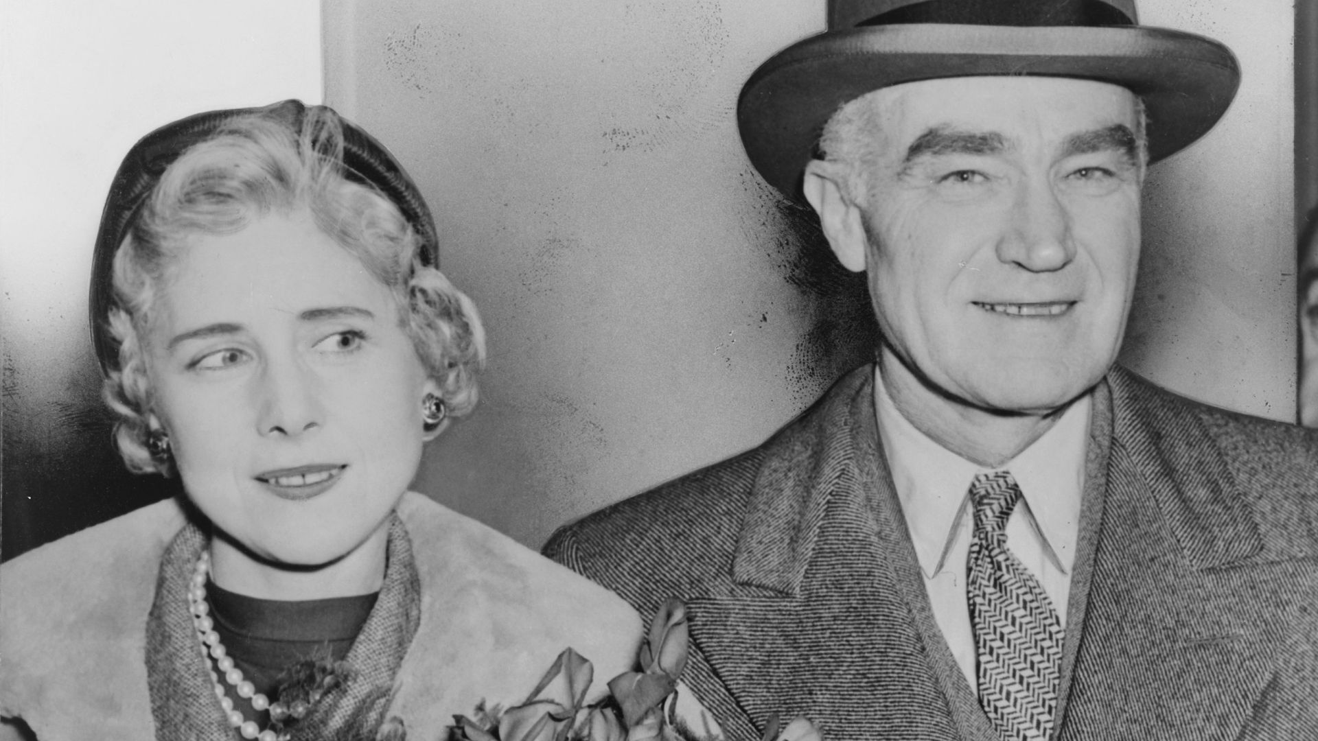 Clare Boothe Luce, U.S. ambassador to Italy, and husband, publisher Henry Luce, arriving at Idelwild Airport, New York, New York / World Telegram & Sun photo by Phil Stanziola.
