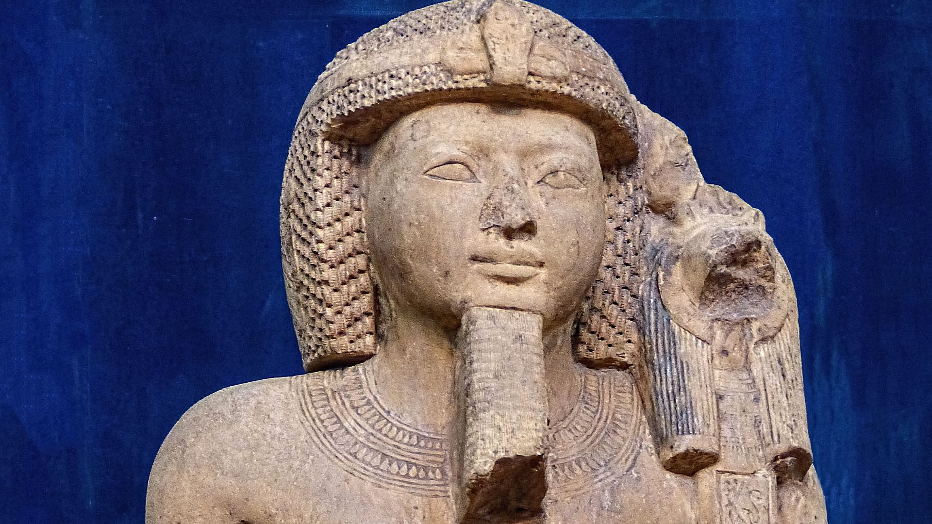 Statue of Ramesses III Limestone Egypt 1187-1156 BCE (Reign of Ramesses III, Dynasty 20) Penn Museum