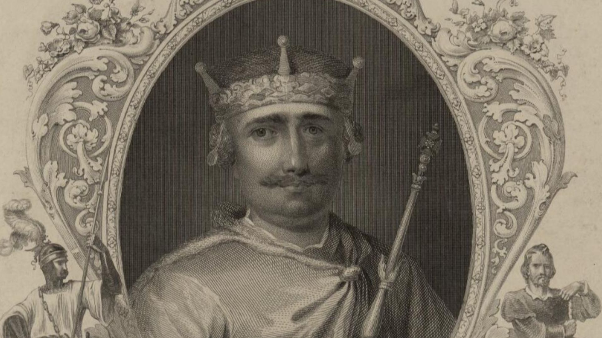 A portrait from the Welsh Portrait Collection at the National Library of Wales. Depicted person:  William II of England – King of England from 1087 to 1100