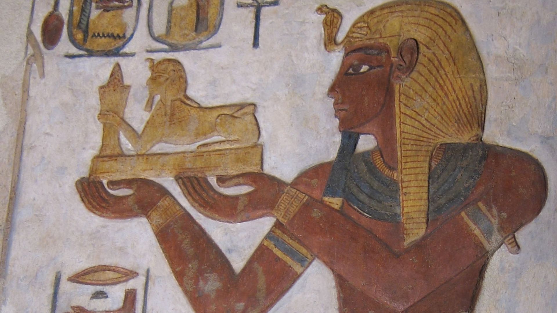 Relief from the Sanctuary of Khonsu Temple depicting Rameses III