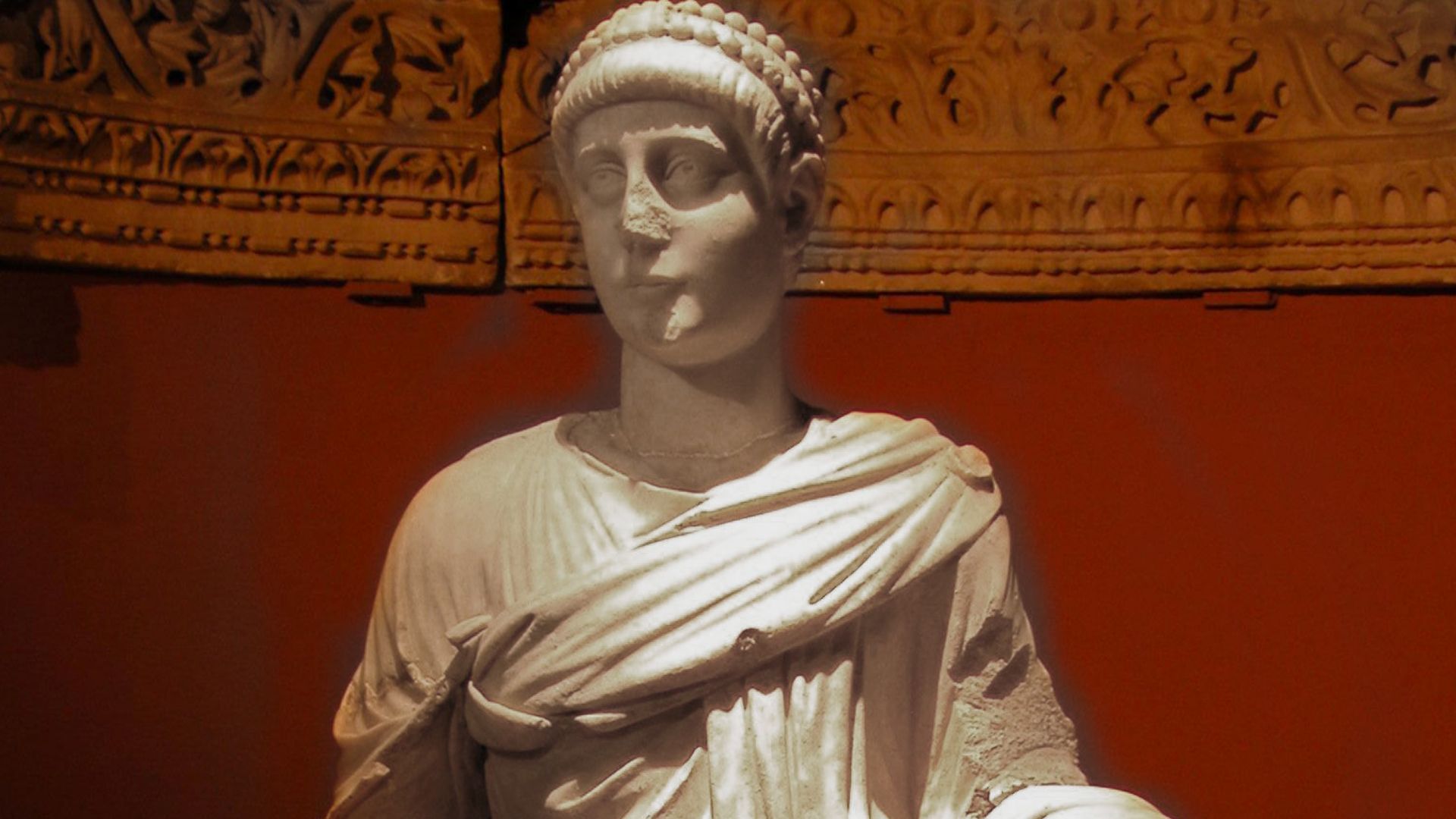 A Statue of emperor Valentinian II - Marble - Aphrodisias Geyre - Aydin - 387 – 390 Ad