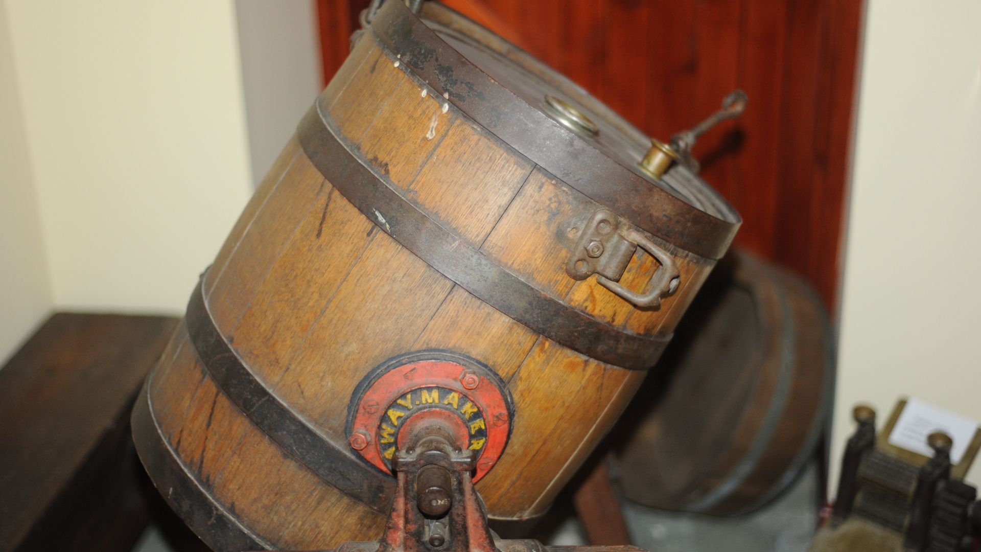 Awaymaker butter churn, photographed at Glenesk Retreat