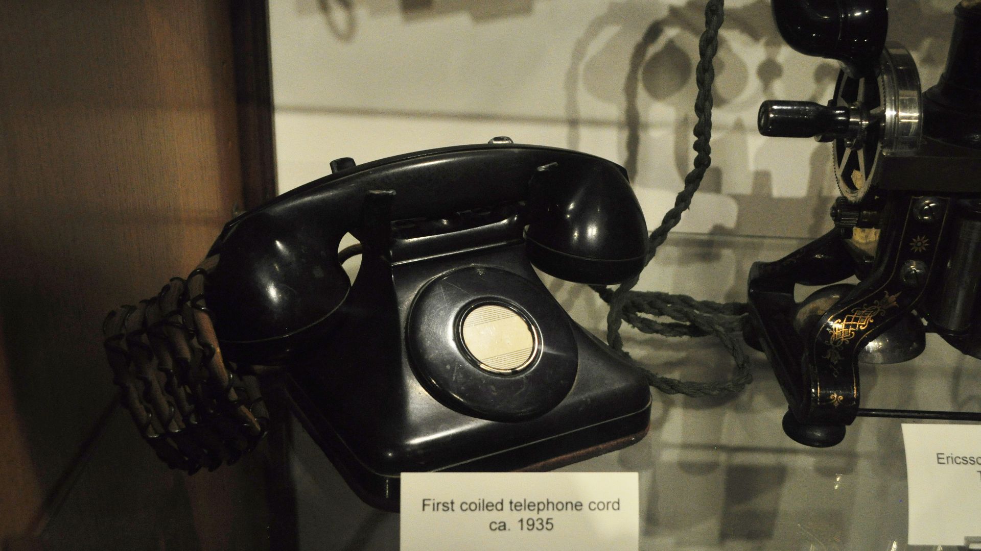 First coiled telephone cord c. 1935, SPARK Museum of Electrical Invention, Bellingham, Washington, U.S.