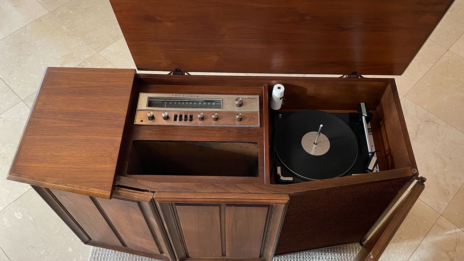 Fisher Custom Electra Console - 1967 - Model E-492-W - 21-R Chassis - 45 Watts  Price: $599.50  Made in U.S.A. - Turn Table  - Dual 1010 (W.Germany).  Still functioning in 2021z