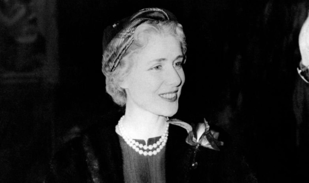 Portrait of American ambassadress in Italy Clare Boothe Luce smiling. March 1956