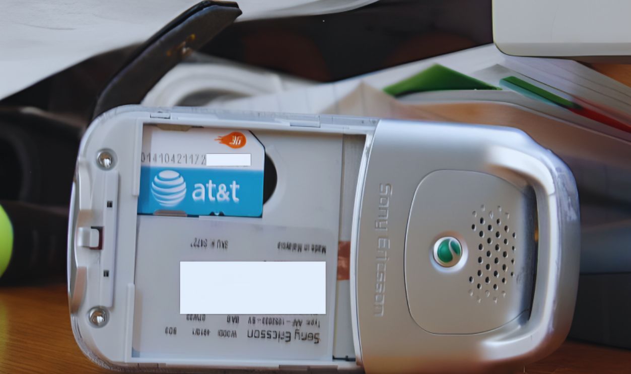 An en:AT&T Mobility mini SIM Card in a Sony Ericsson W300i. 