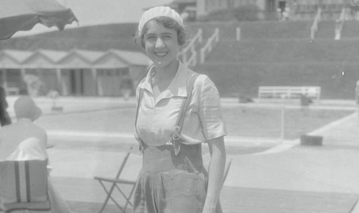 Society member Mrs. Boothe Brokaw poses as she attends the Maidstone Club in East Hampton, Long Island.