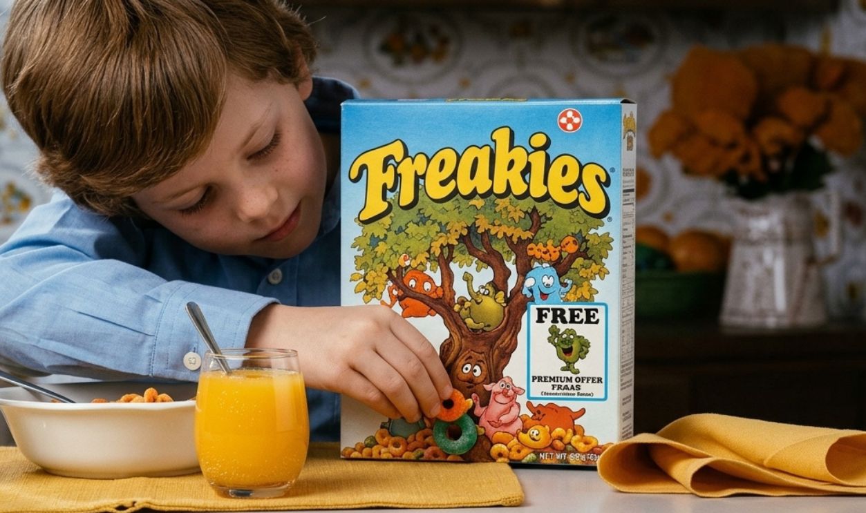 Screenshot from Freakies Cereal Commercial (1974)