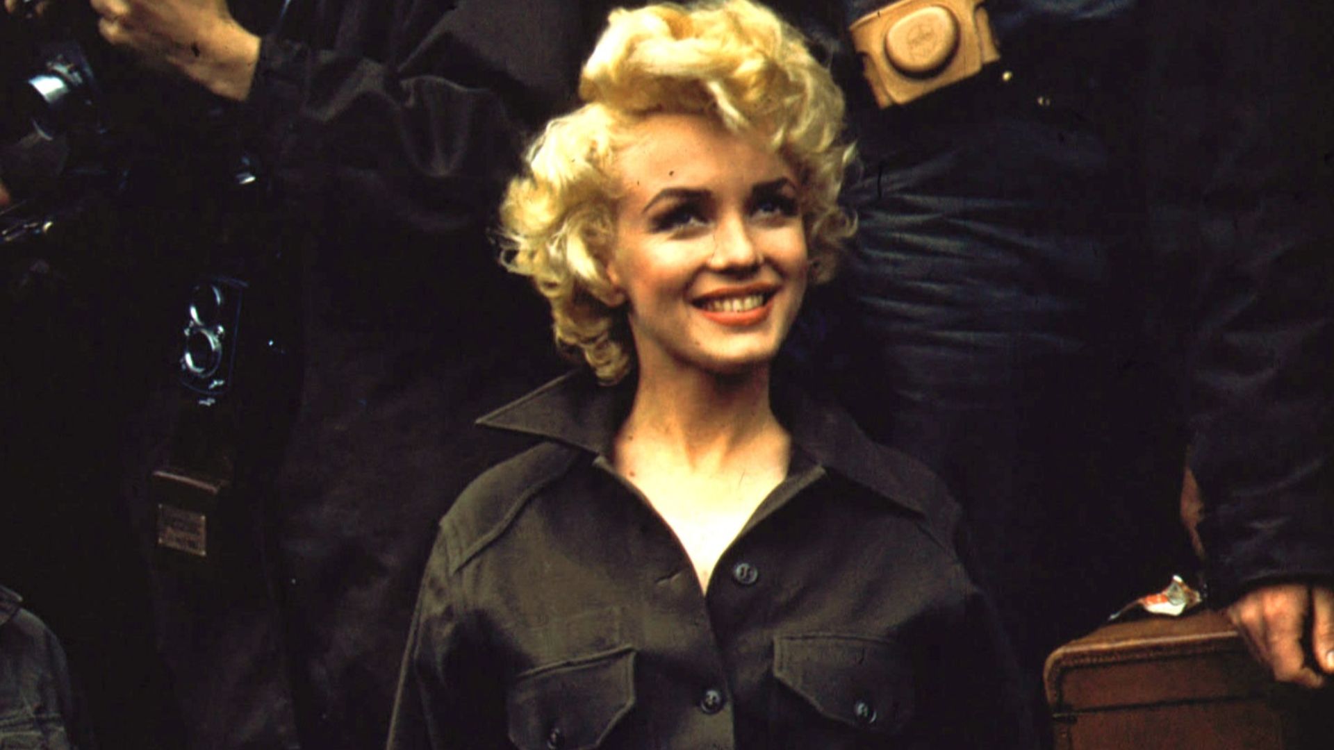 Marilyn Monroe pauses for a photograph while in Korea for a USO tour.
From the Robert H. McKinley Collection (COLL/4802) at the Marine Corps Archives and Special Collections

OFFICIAL USMC PHOTOGRAPH