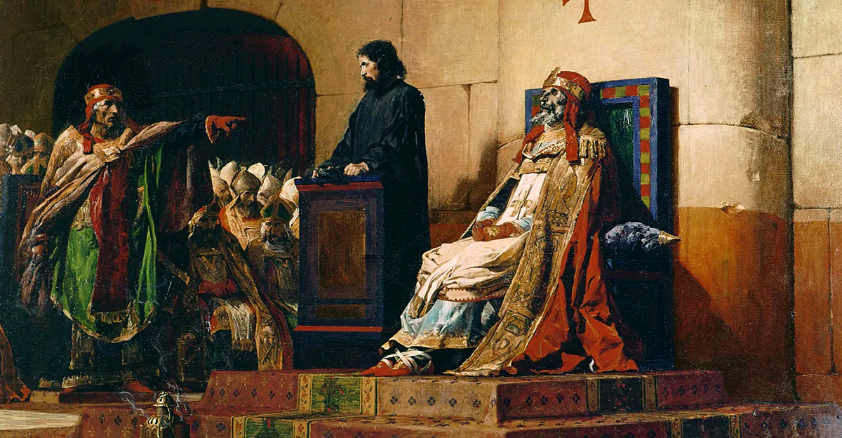 Jean-Paul Laurens' 1870 painting Le Pape Formose et Étienne VI 