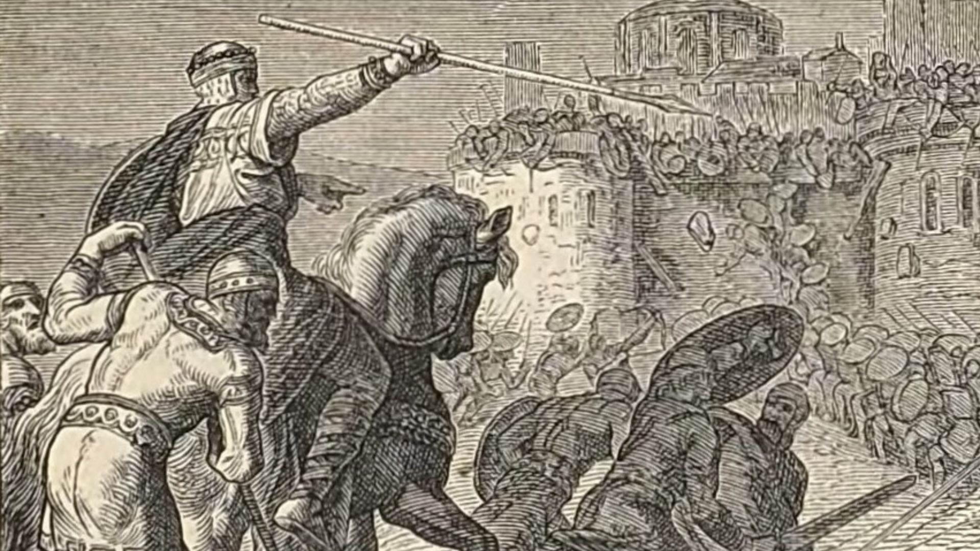 Friedrich Hottenroth - Siege of Rome by Arnulf of Carinthia, 896