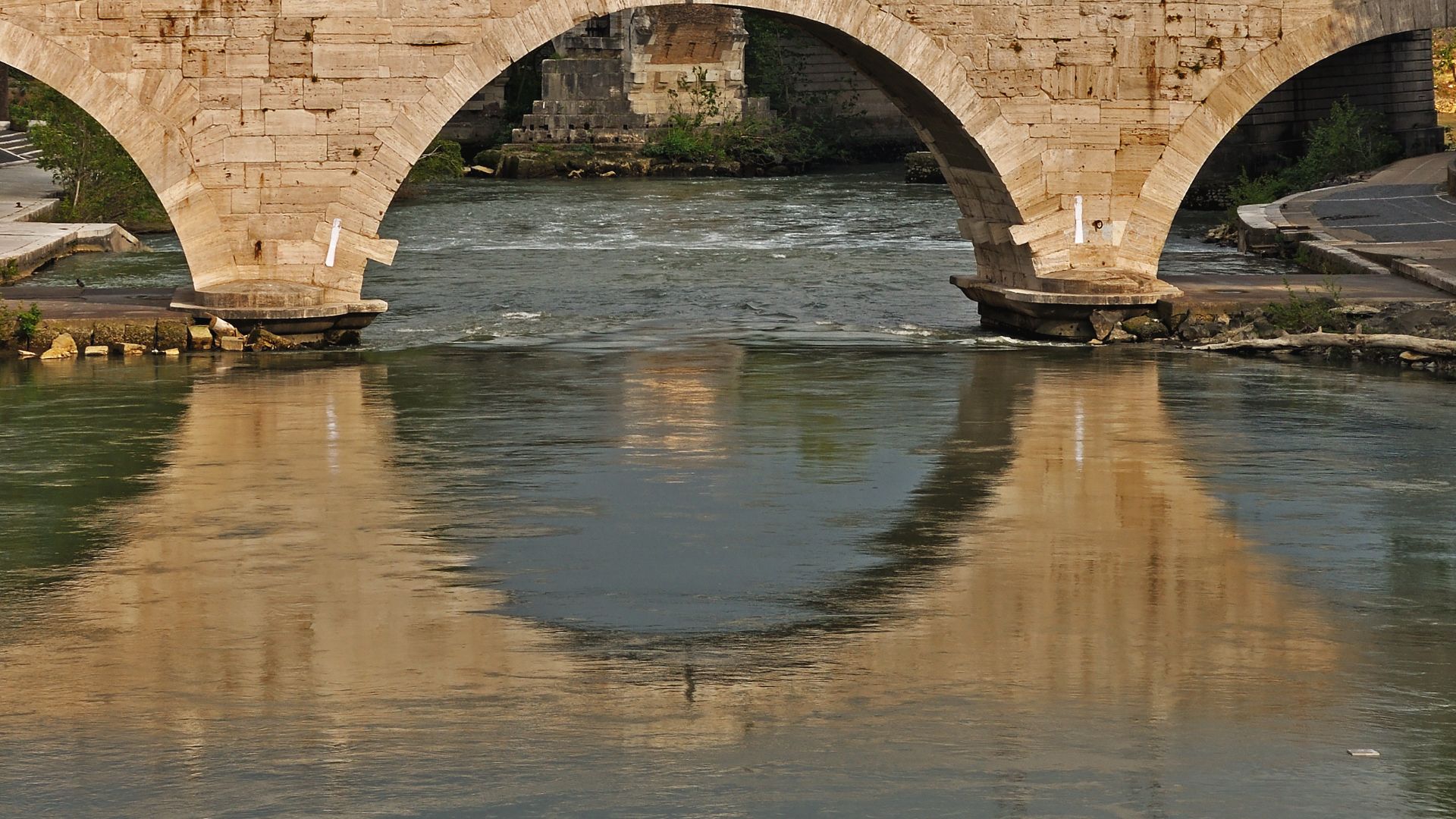 Tiber river near Ponte Cestio. Rome
