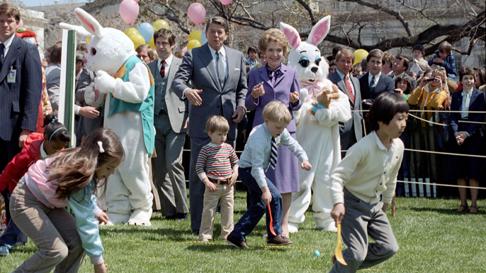 The Reagans at the White House Easter Egg Roll 1982.