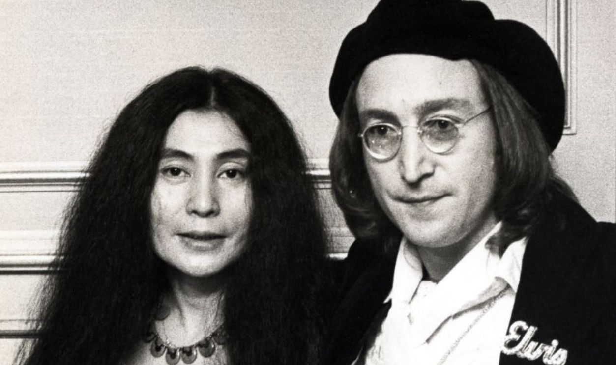 Yoko Ono and John Lennon at the Uris Theater in New York City, New York