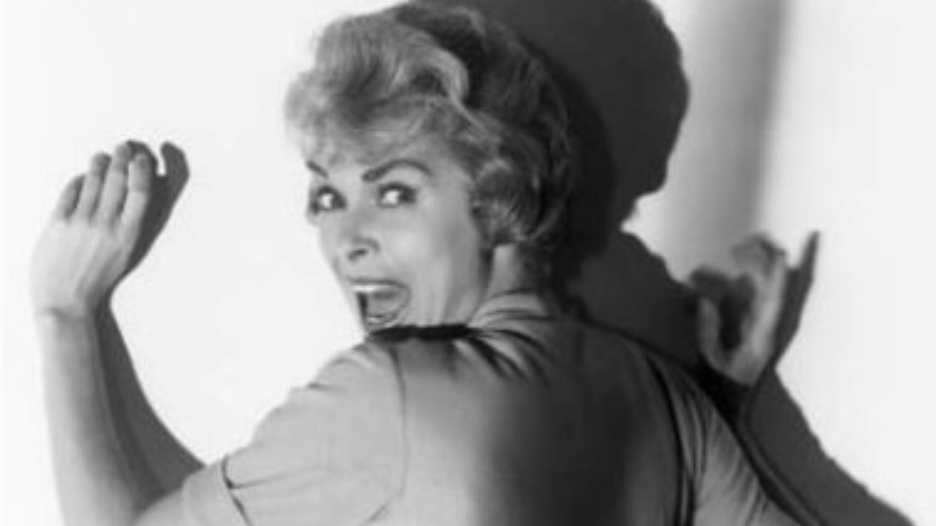 Promotional still of Janet Leigh from the 1960 film Psycho. See also film still. No copyright notice.
