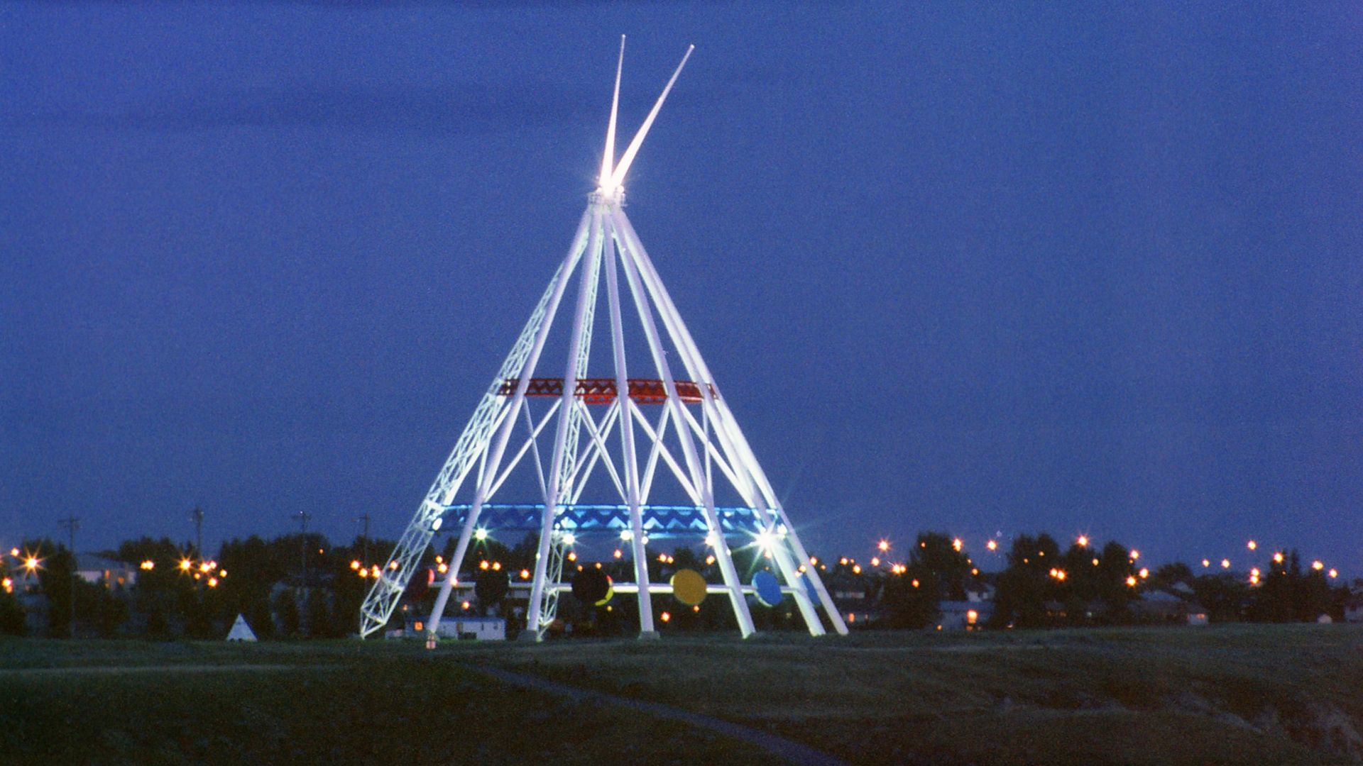 Giant sculpted teepee at the entrance to Medicine Hat, Alberta, Canada