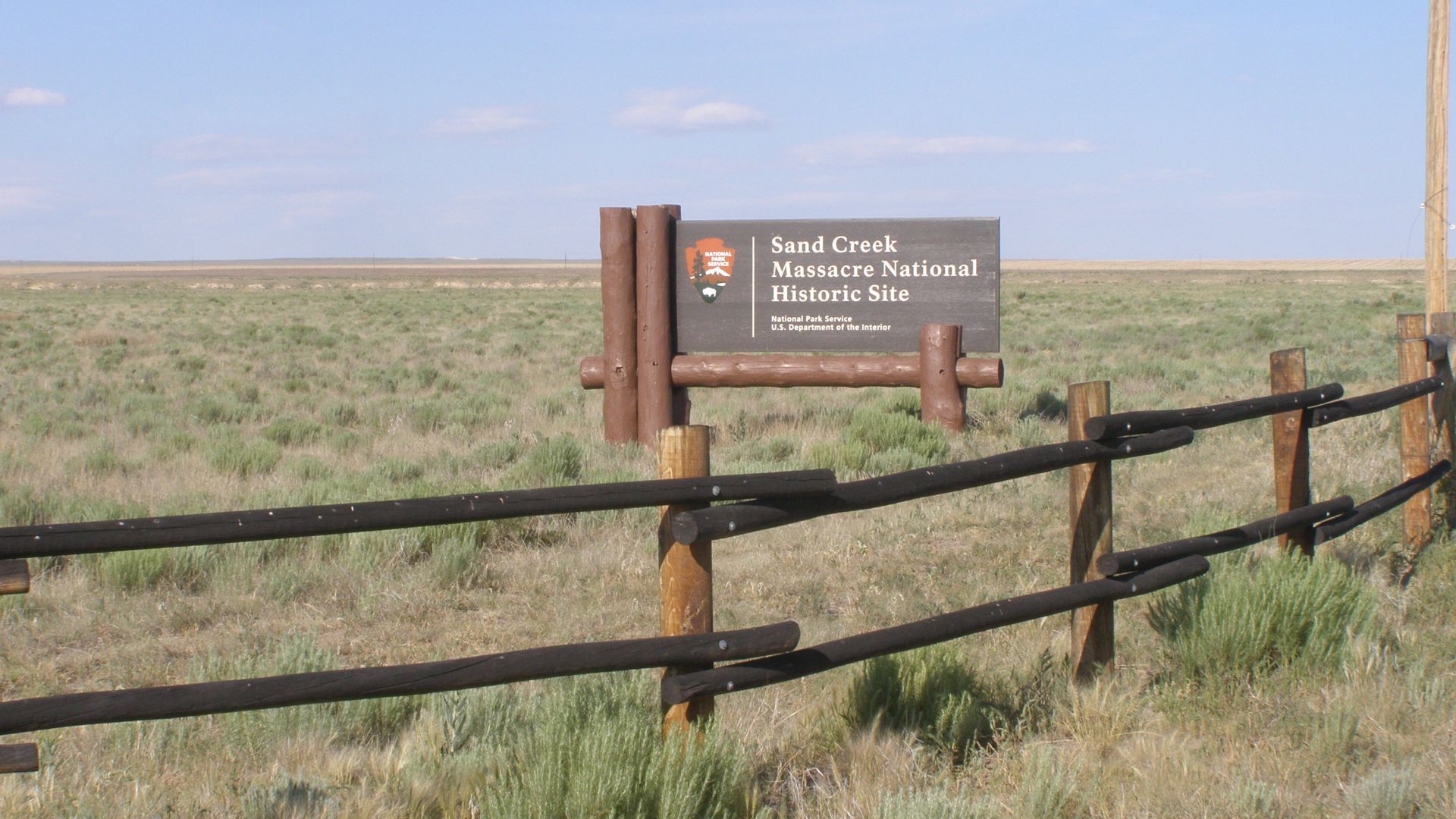 Entrance sign for Sand Creek Massacre NHS