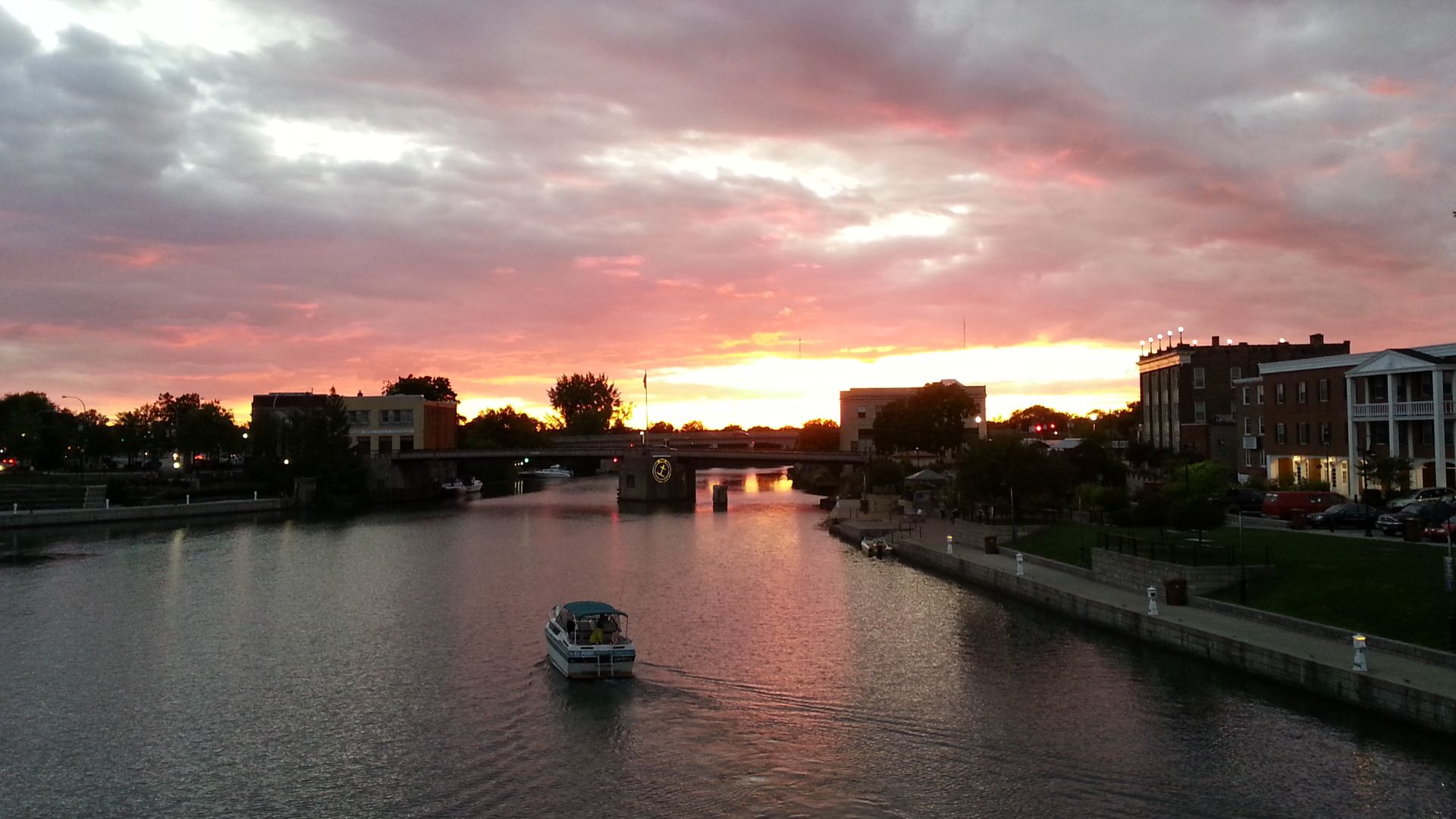 Gateway Harbor along the Erie Canal in North Tonawanda, NY. This photo was taken about 1500 feet from the present day western terminus of the Erie Canal where it connects to the Niagara River.