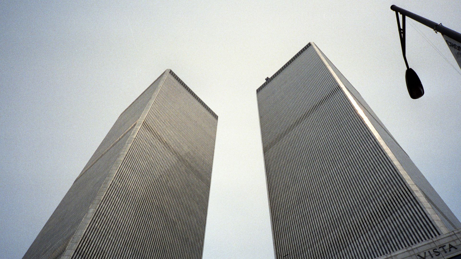 The Twin Towers in New York City viewed from below