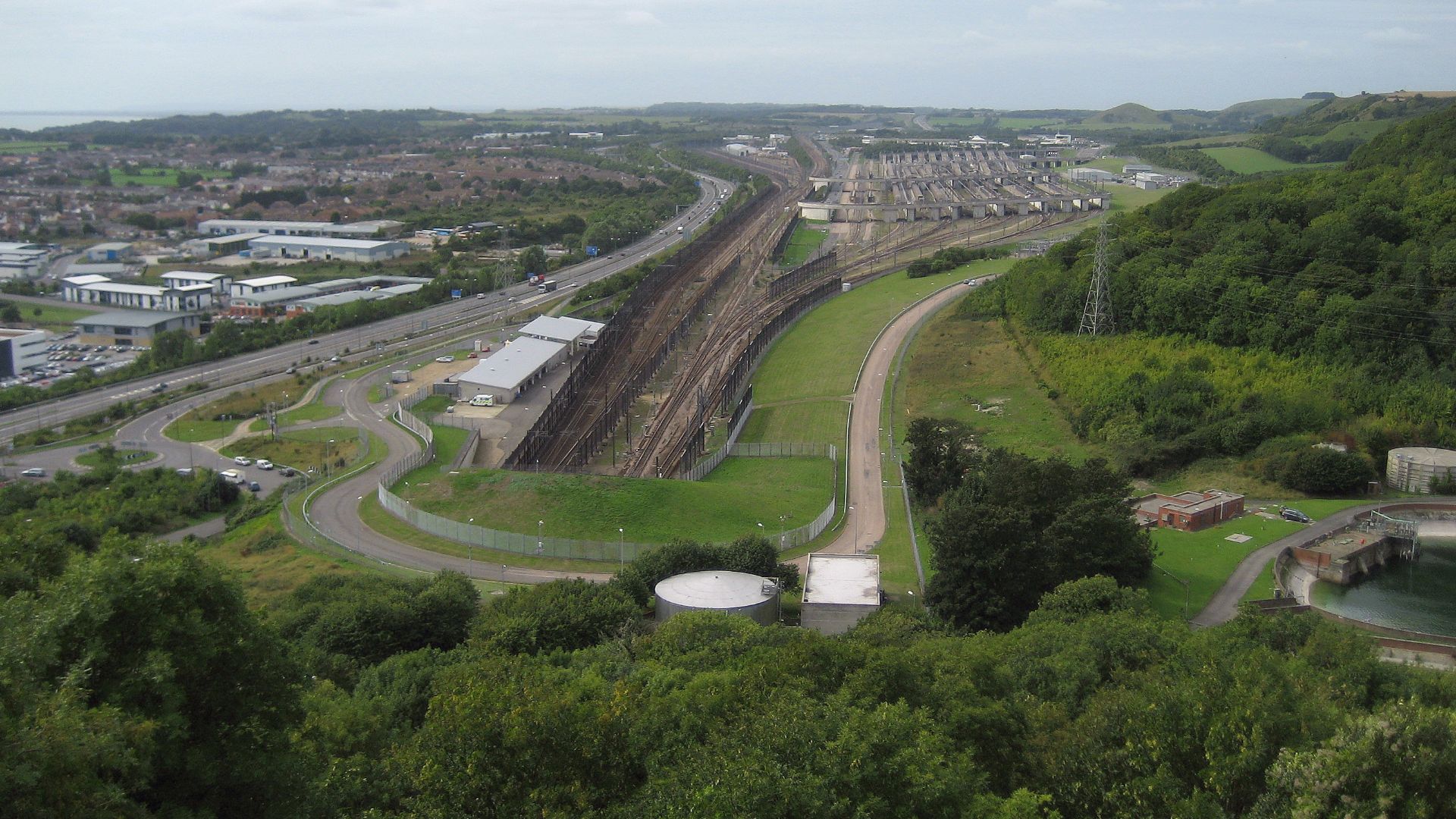 Above the Channel Tunnel Entrance