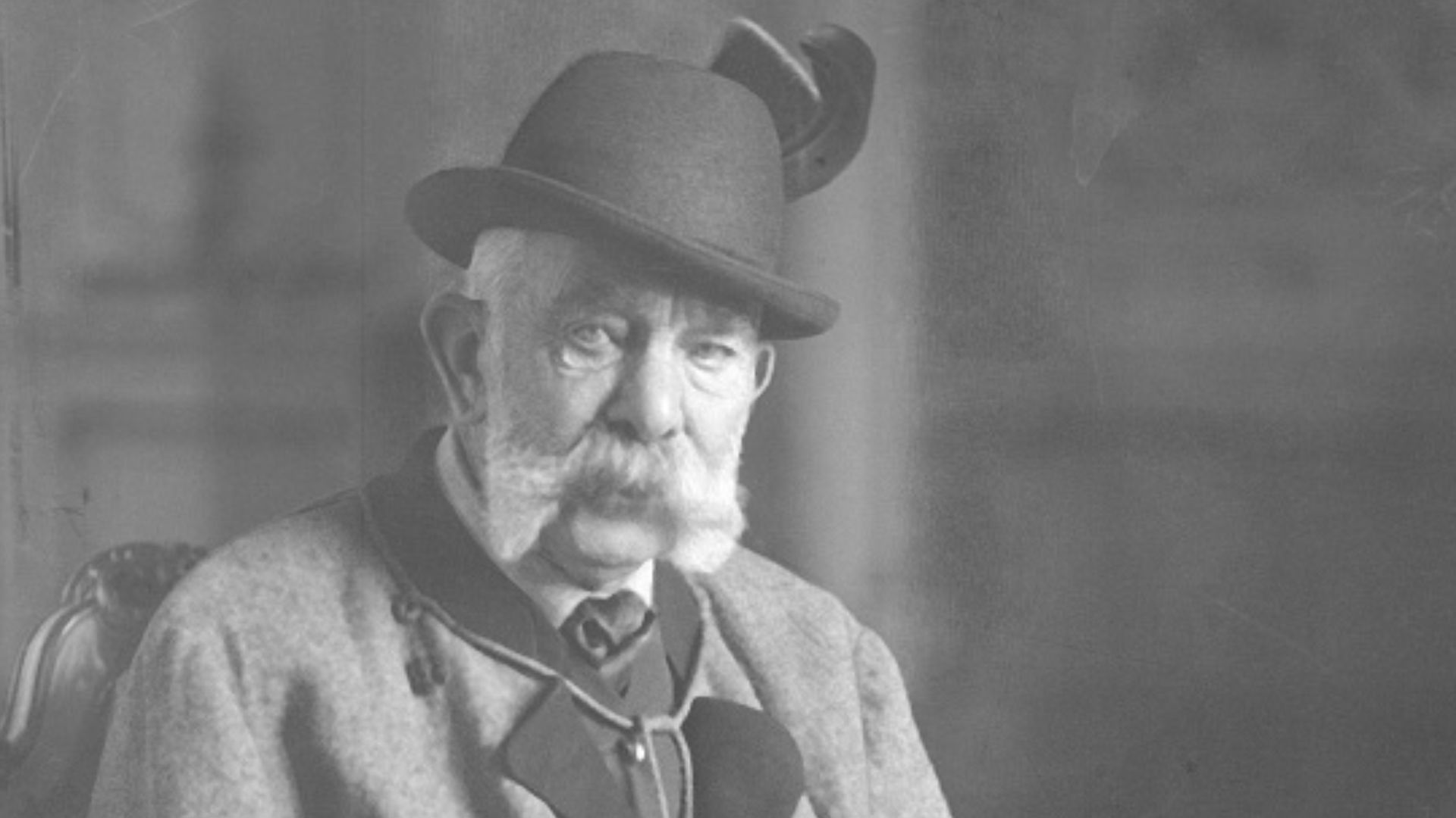 Kaiser Franz Joseph I, porträtiert von Wenzl Weis, 1910 in Schönbrunn.