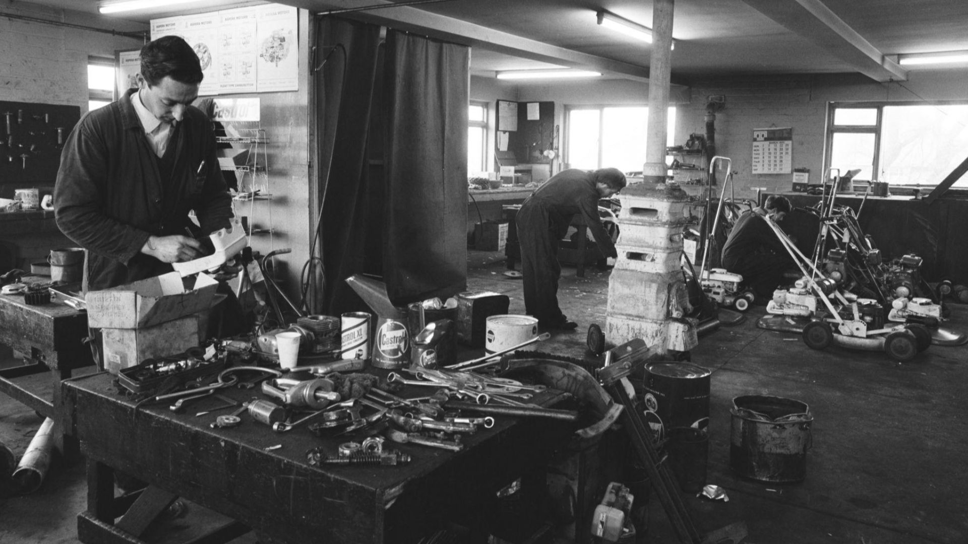T Davies and Sons' shop at Pentywyn, Deganwy, lawn mower vendors