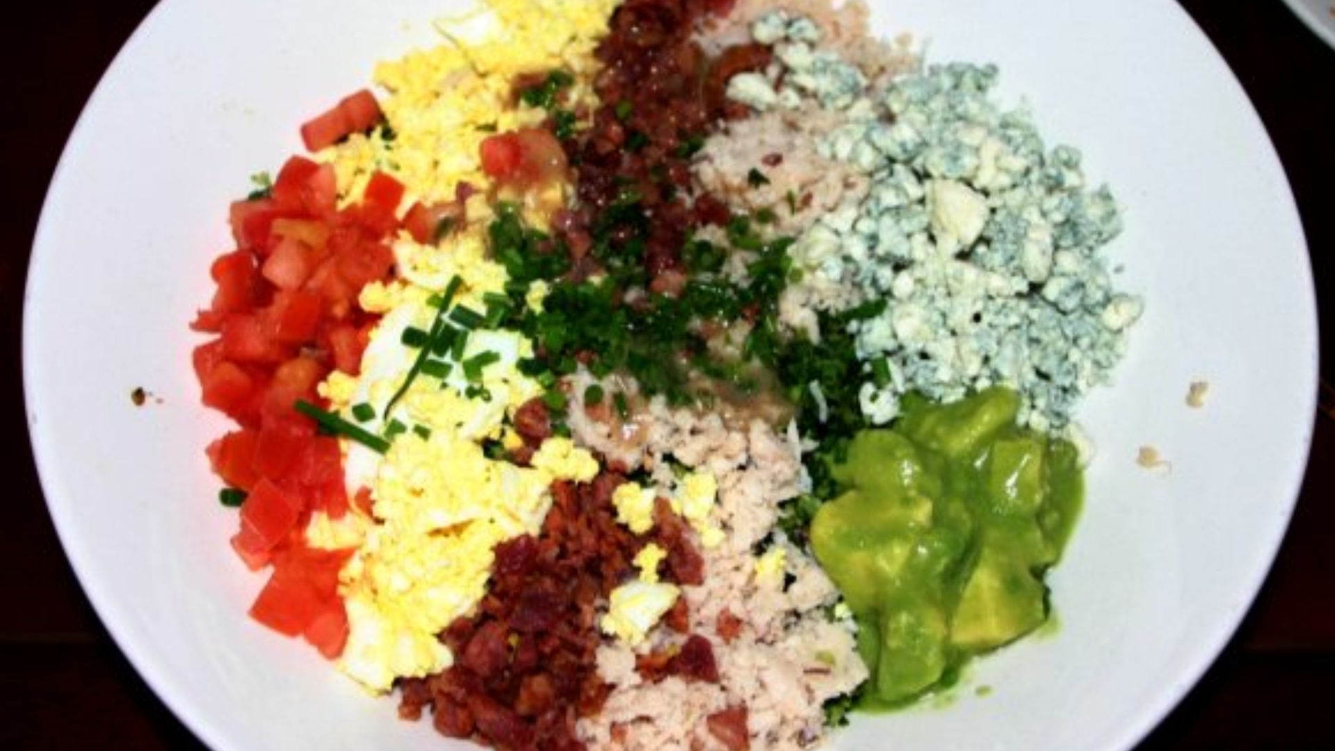 A Cobb Salad

Photo by Elizabeth (table4five) Website: http://table4five.net/