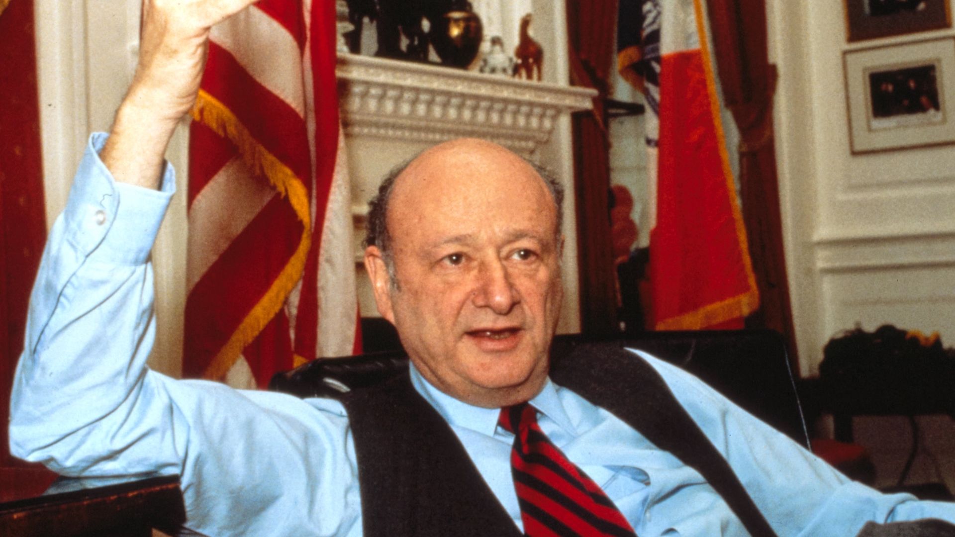 Title: N.Y.C.'s Mayor Ed Koch
Creator(s): Gotfryd, Bernard, photographer
Date Created/Published: [between 1978 and 1989]
Medium: 1 photograph : color transparency ; 35mm (slide format)
Reproduction Number: LC-DIG-gtfy-02008 (digital file from original)
Ri
