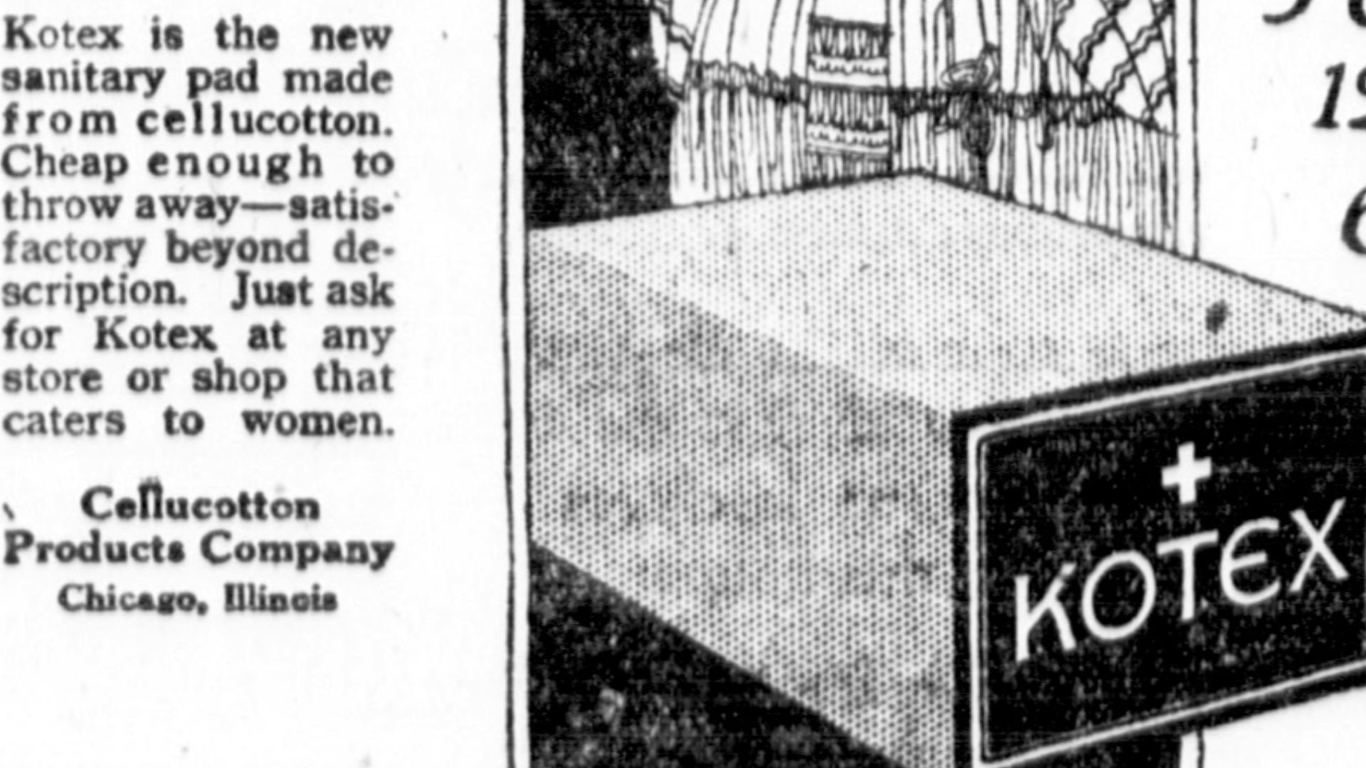 A Kotex newspaper advert.