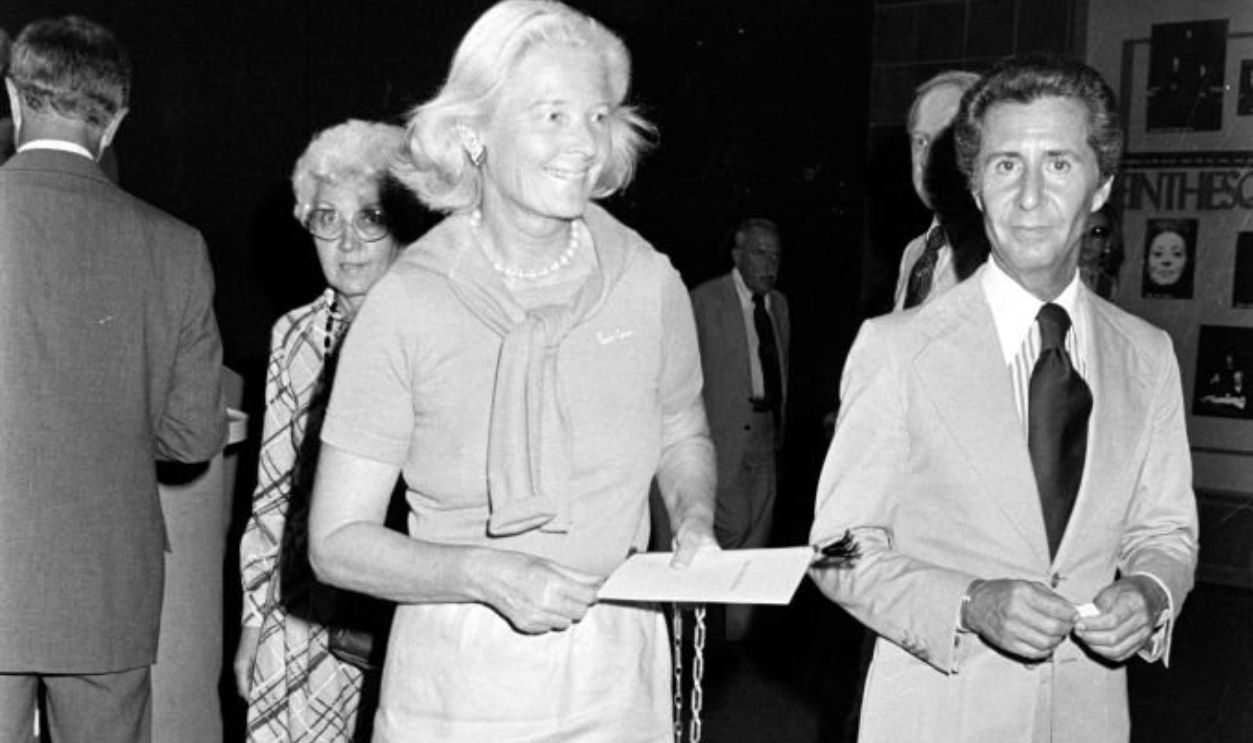 Socialite C.Z. Guest and guests arrive; Event took place at the Circle in the Square Theater in New York.