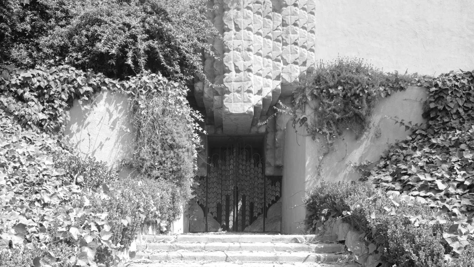The entrance to the John Sowden House located in Hollywood, California, USA.