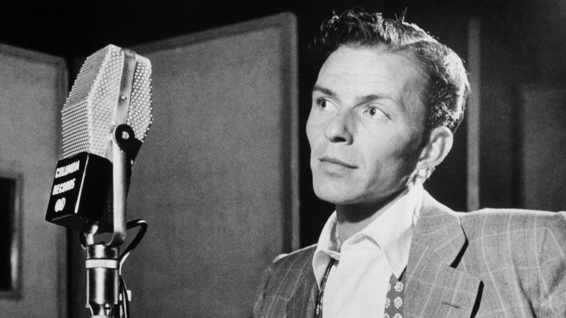 Portrait of Frank Sinatra at Liederkranz Hall, New York.