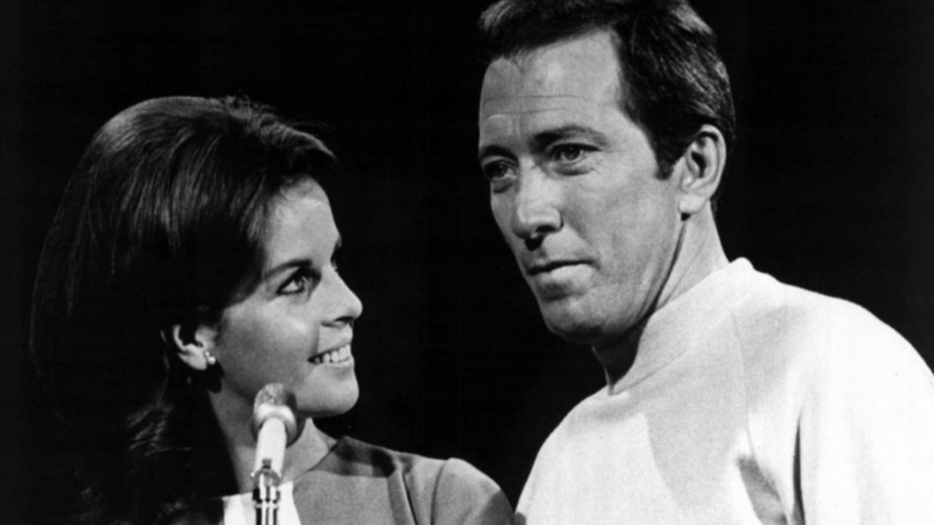 Photo of Claudine Longet and Andy Williams from the television program The Andy Williams Show.  The couple was married at the time.