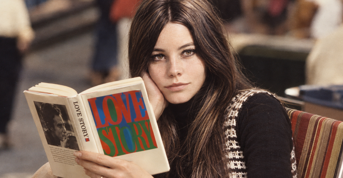 AI-generated image of a woman reading a novel in 1970s setting