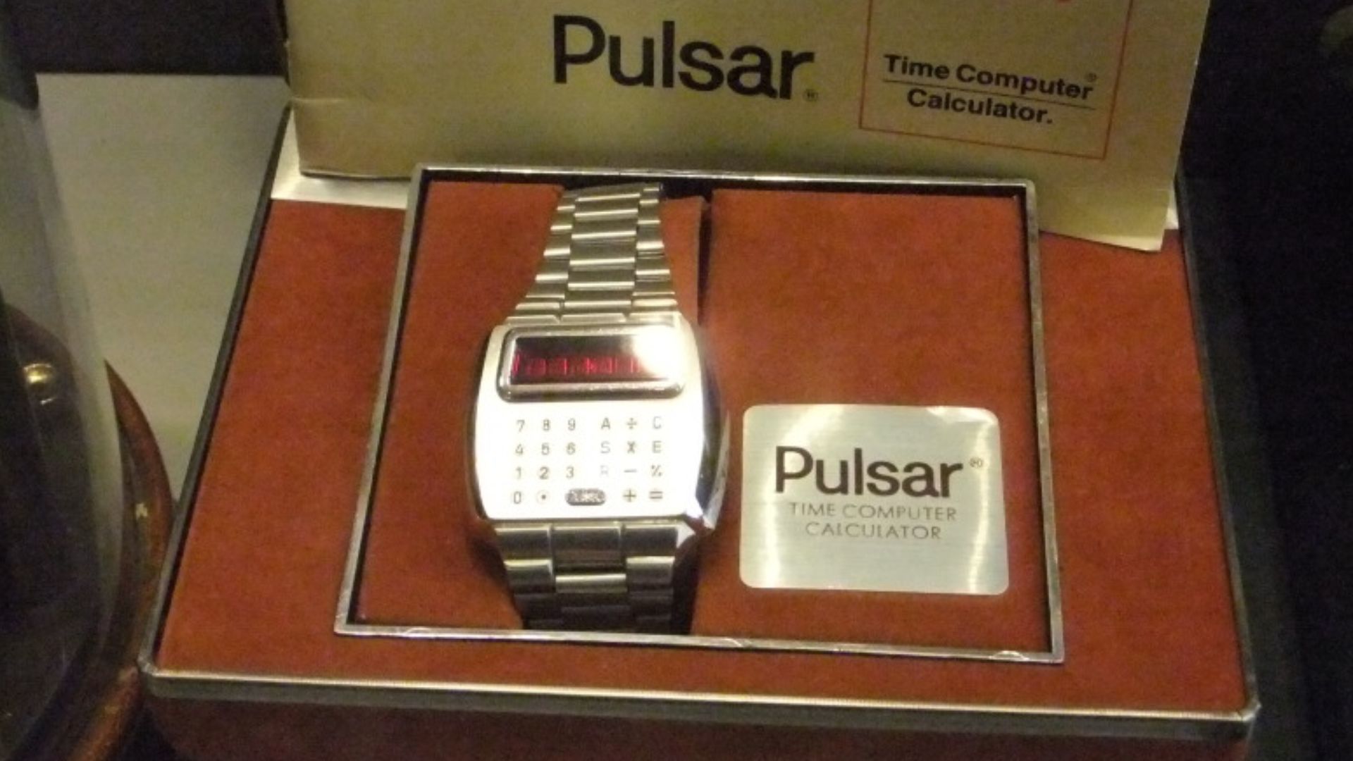 Pulsar LED calculator watch, World Museum Liverpool, England. Made in the 1970s.