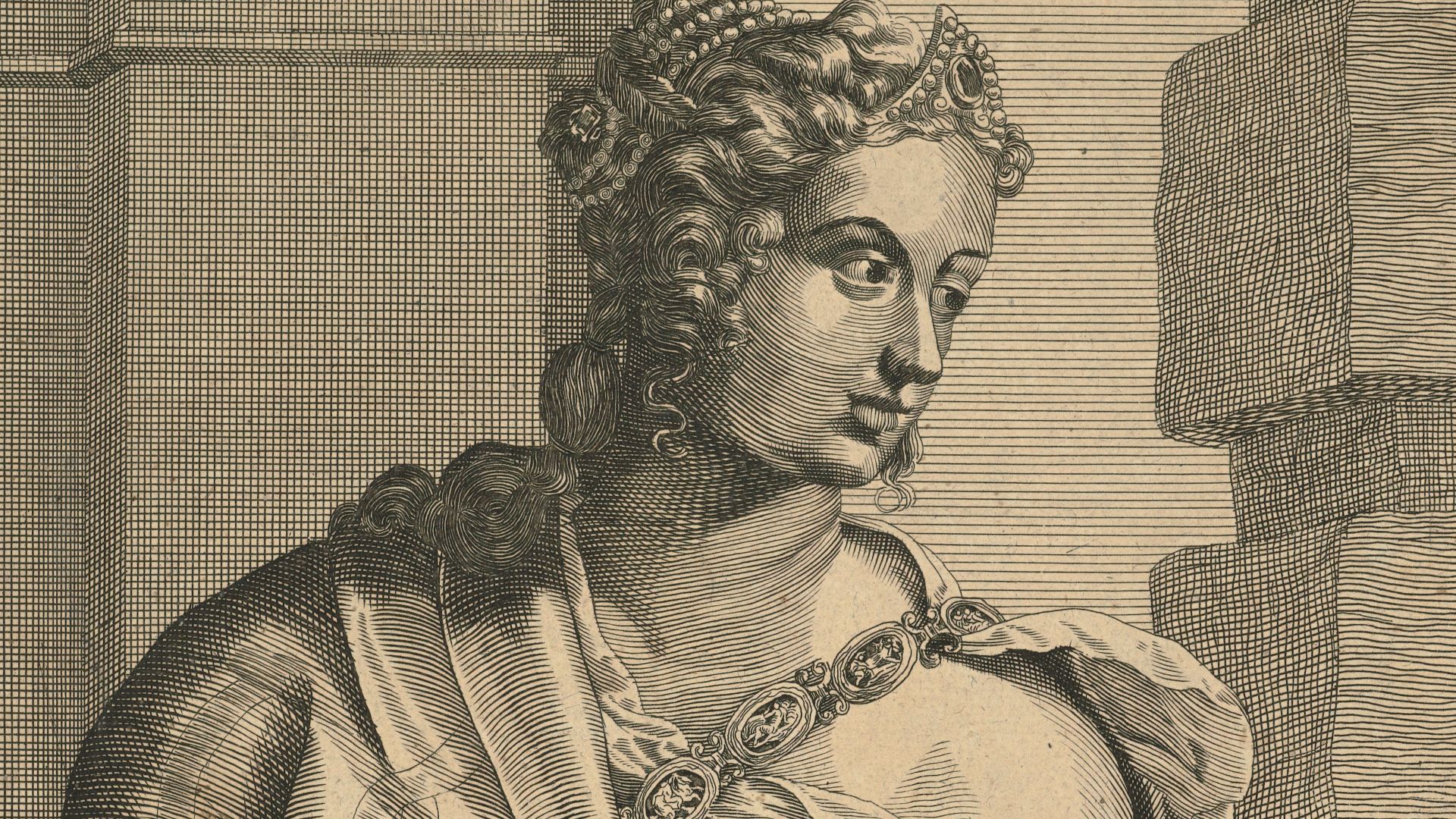 Statilia Messalina, wife of Nero, Emperor of Rome. Line engraving, 16--, after A. Sadeler after Titian
Iconographic Collections
Keywords: Ægidius Sadeler; name; Statilia Messalina,