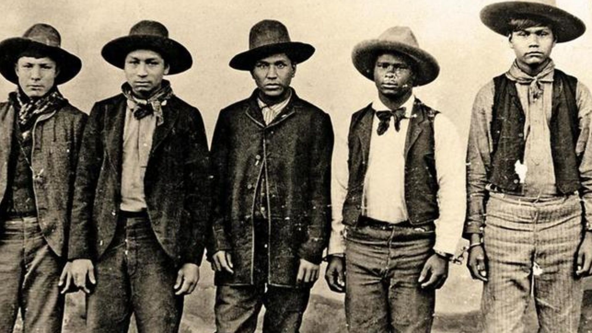 The Buck Gang. Rufus Buck, Ute Indian & others. Captured, probably Aug. 1895