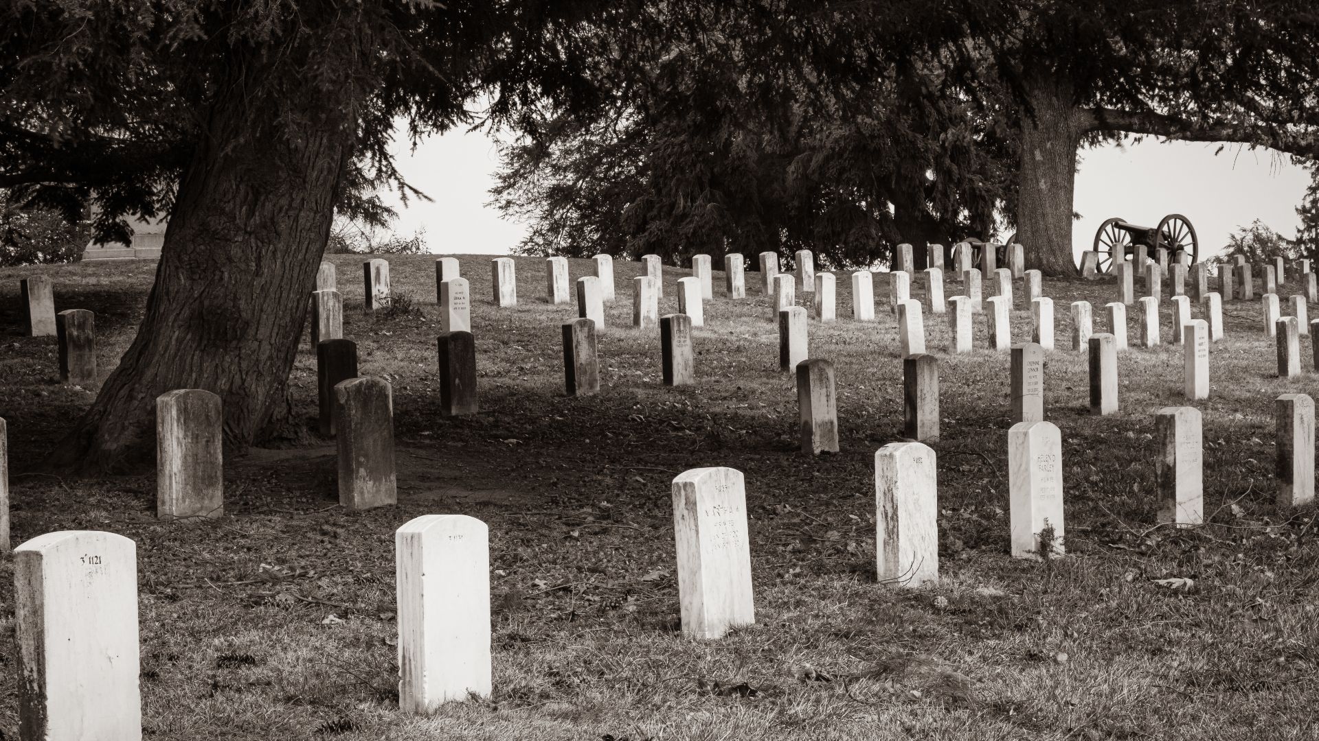 Grave markers at Gettysburg National Cemetery, Adams County, PA.