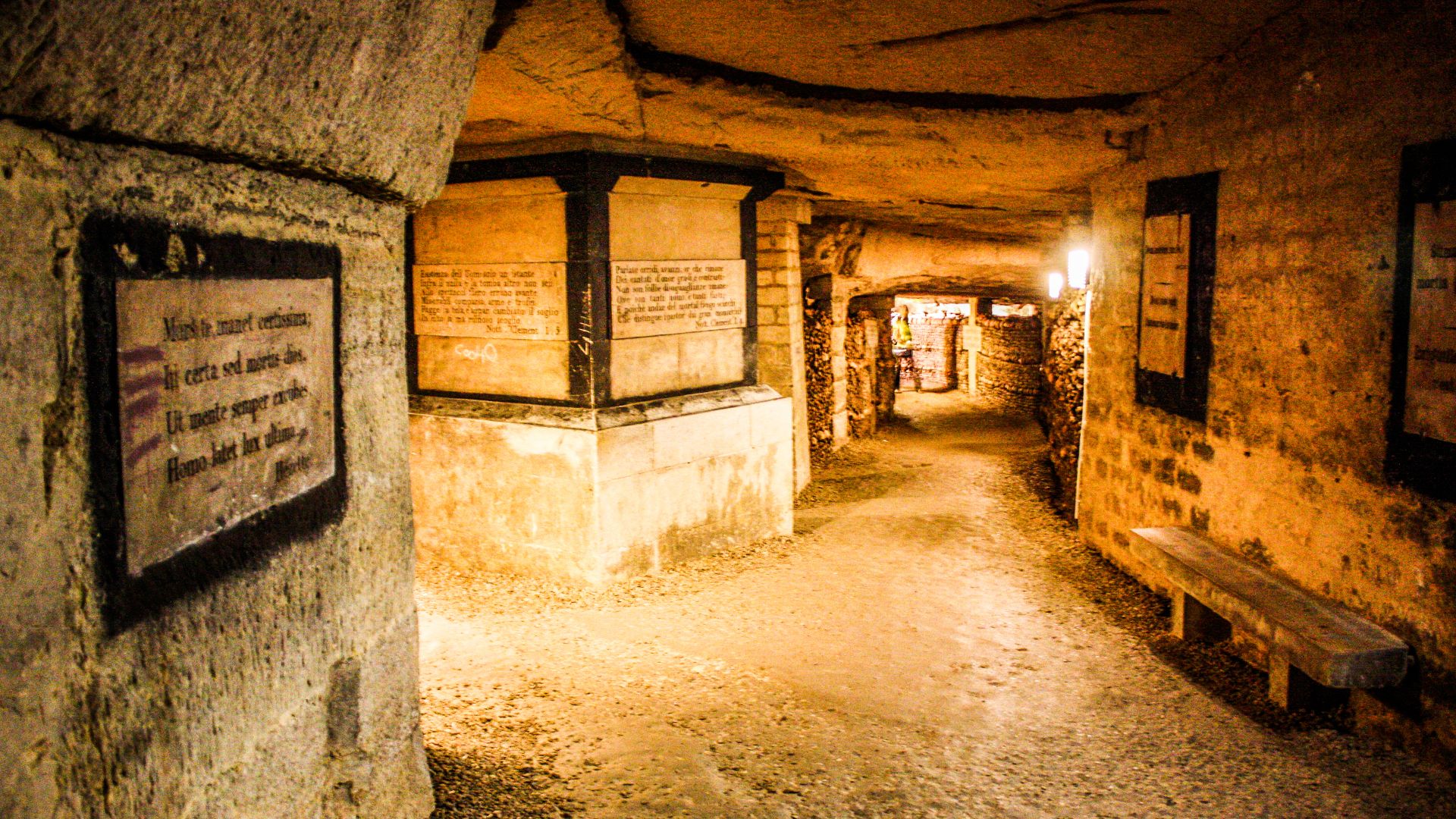 Catacombs of Paris, France.