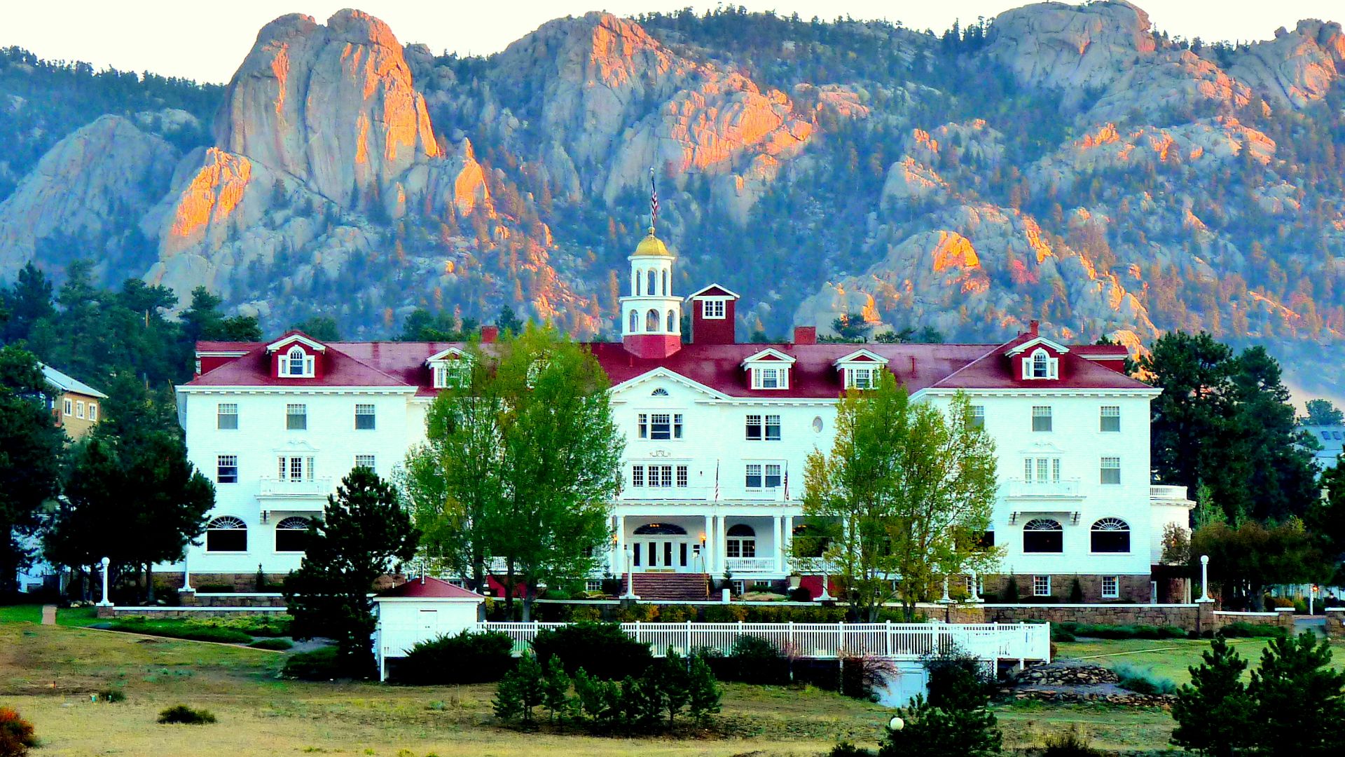 The historic Stanley Hotel in Estes Park, Colorado was established in 1909. Behind The Stanley (as it is known locally) is the