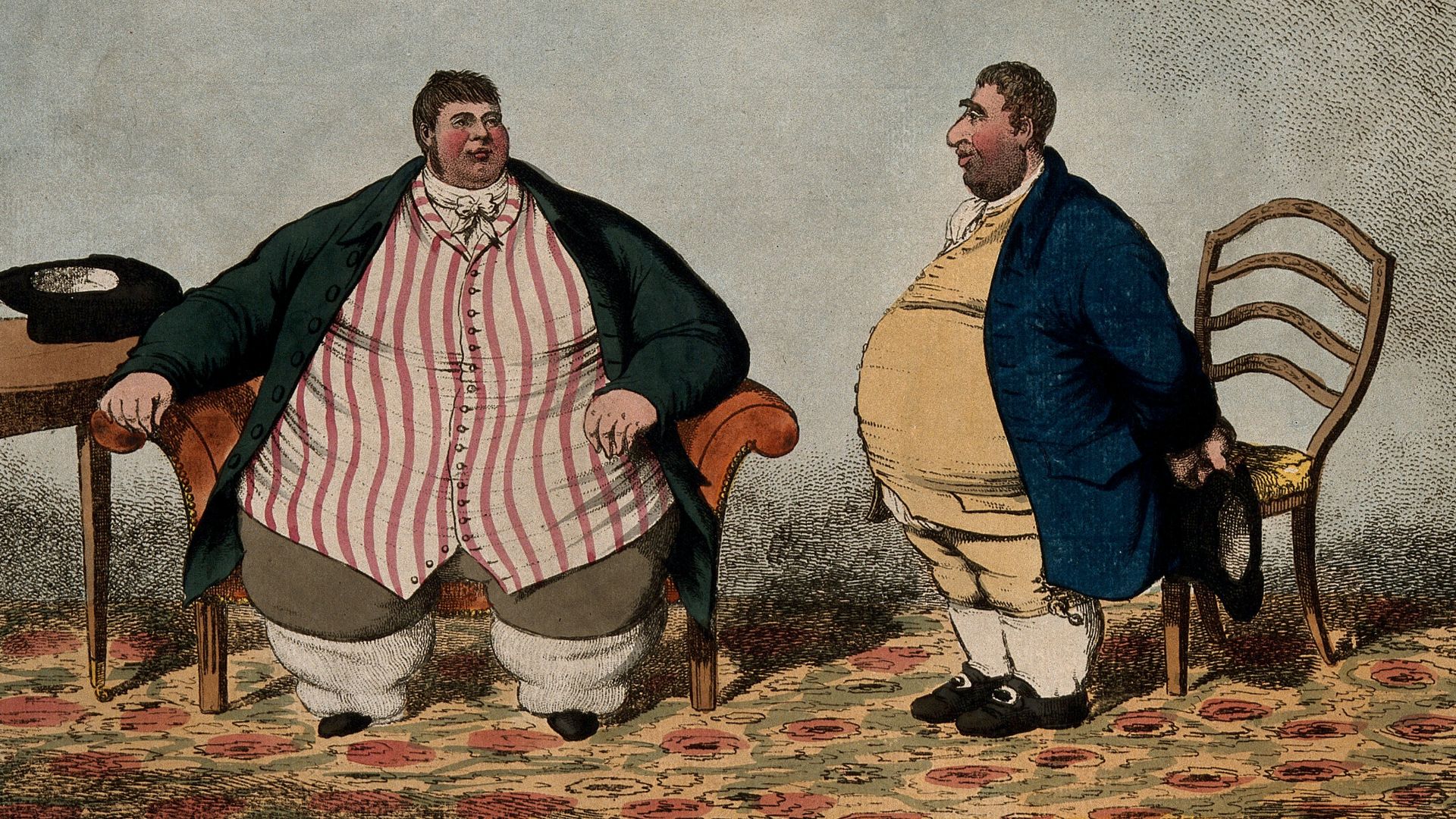 A humorous comparison between the obese Daniel Lambert and Charles James Fox, the politician. Coloured etching by C. Williams, 1806, after himself.
Iconographic Collections
Keywords: lambert, daniel, 1770-1809; Charles Williams; portrait prints; Charles