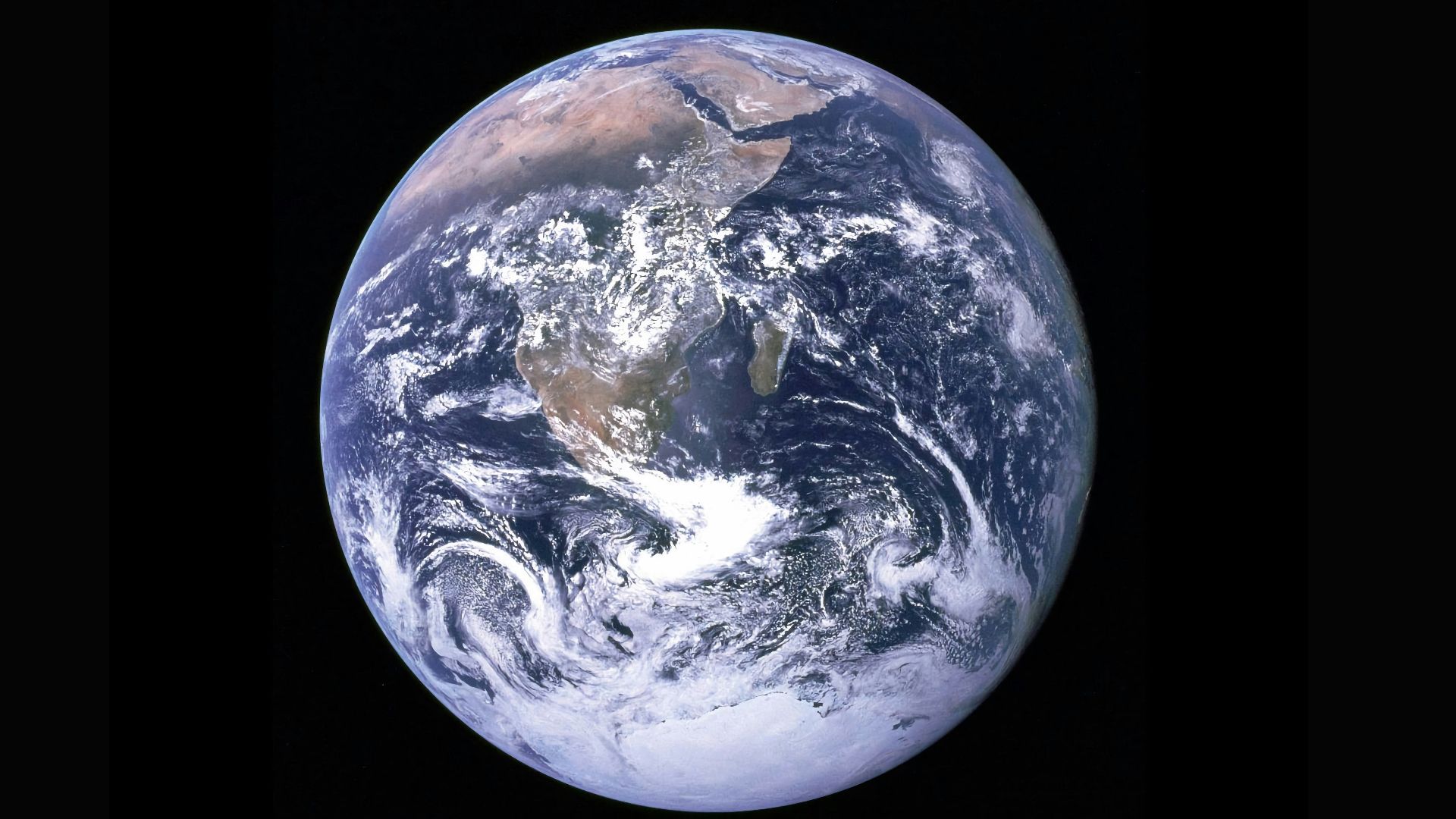 Earth with clouds above the African continent