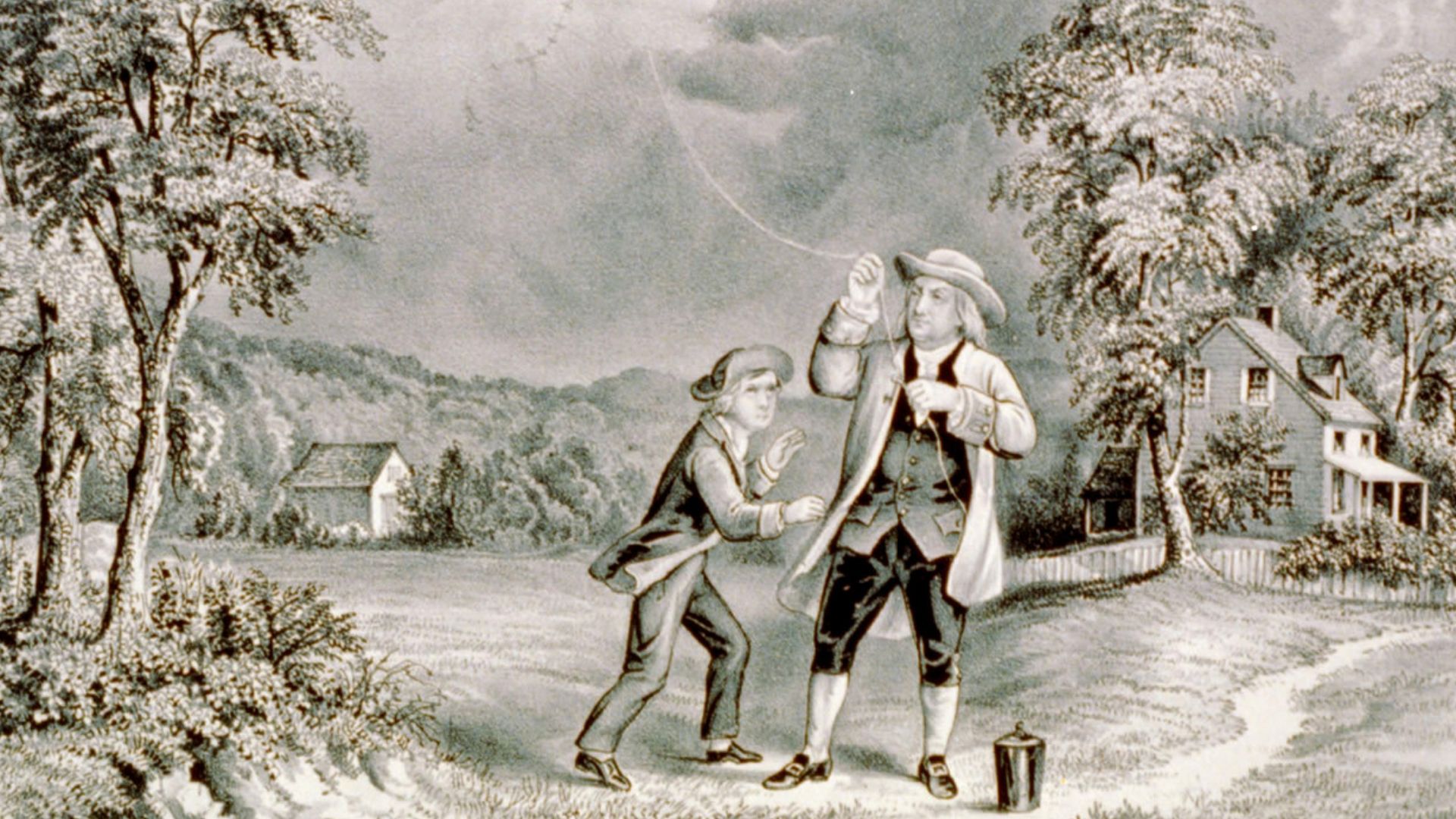 File:Benjamin Franklin Lightning Experiment 1752.jpg