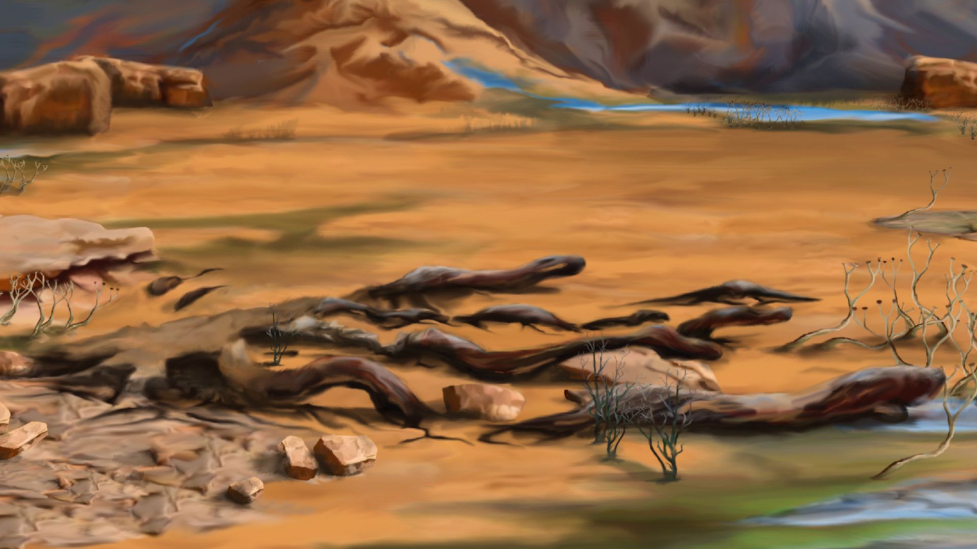 File:Illustration of the authors palaeoenvironmental and morphological interpretation of Prototaxites thriving in a Devonian landscape.jpg
