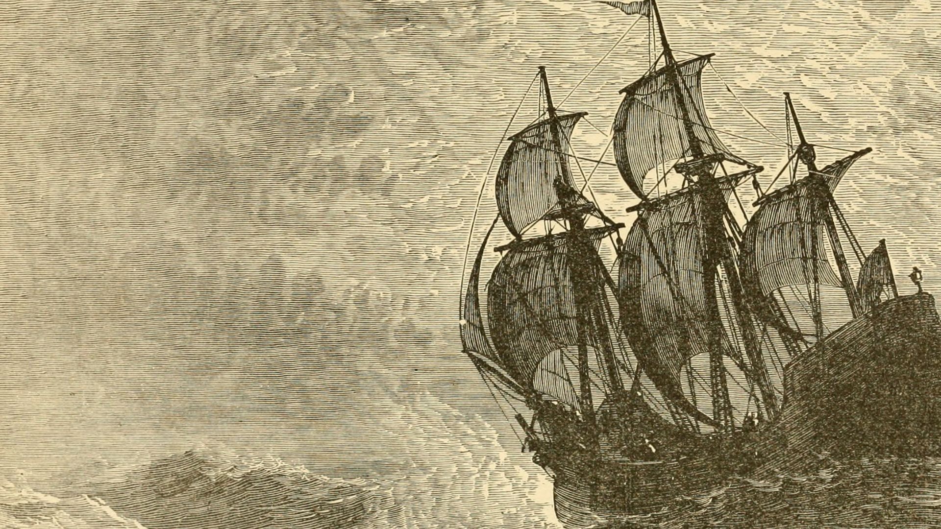 File:The Mayflower at sea.jpg