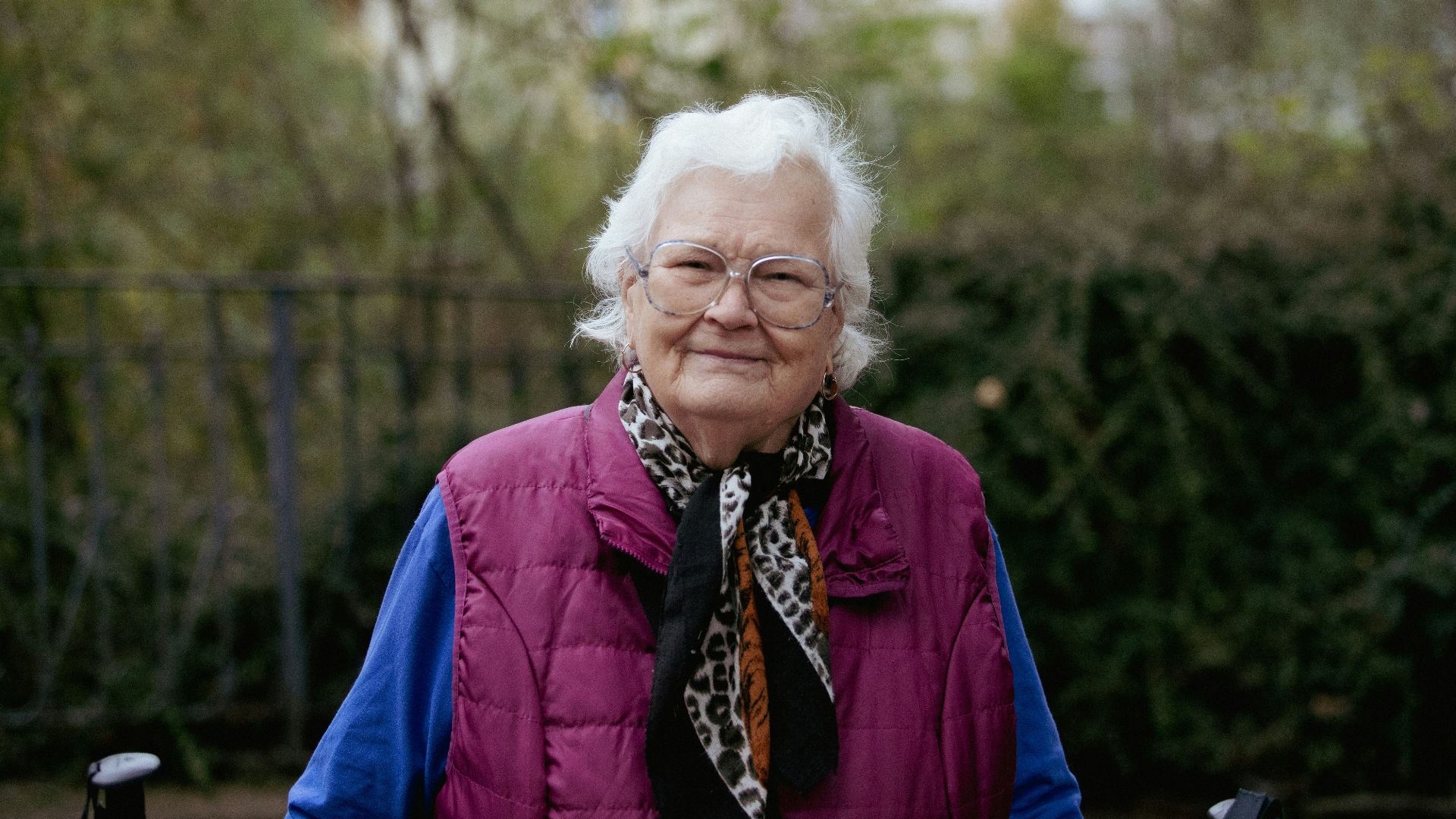 an old woman with glasses