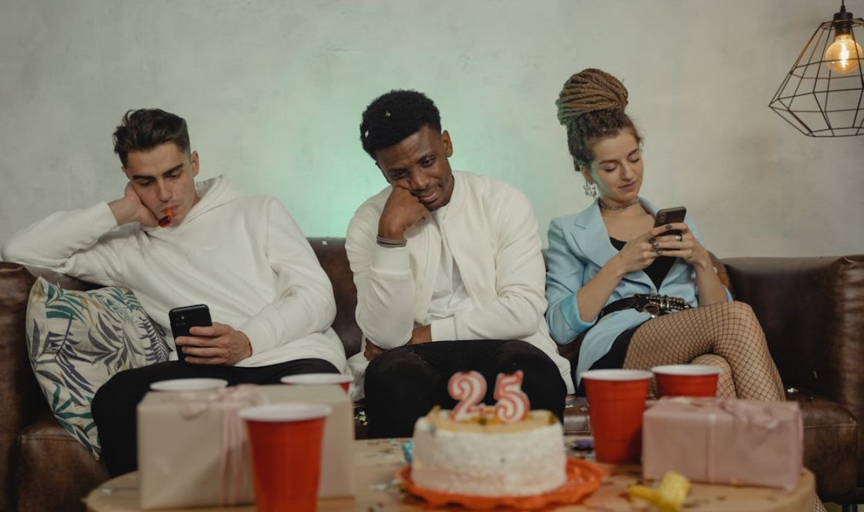 Bored People on a Birthday Party