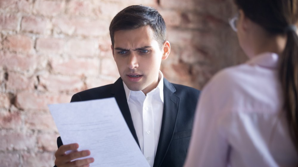 Portrait Photo of a woman during a job interview in office